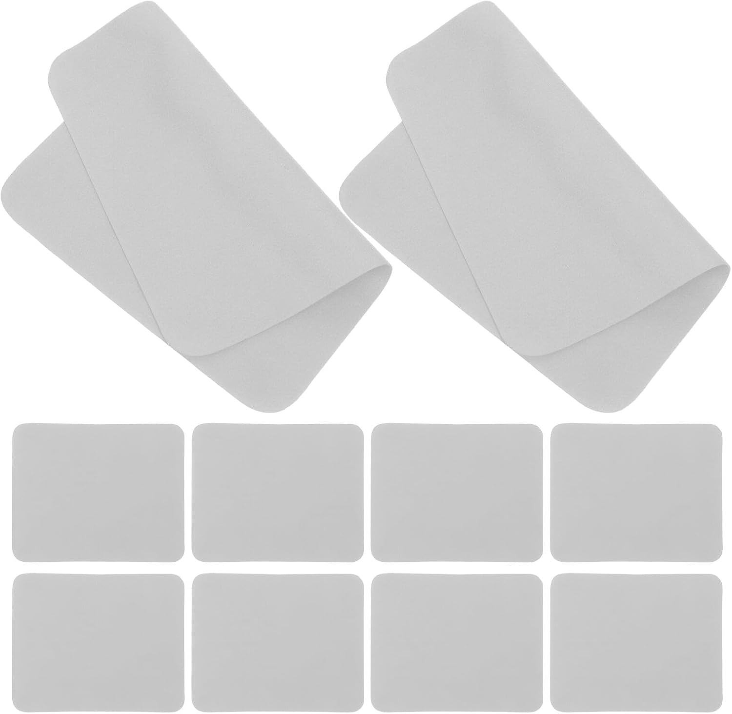 100pcs Double-Sided Microfiber Lens Cleaning Cloths, Soft Velvet-Like Fabric, 6.7"x5.5" for Eyeglasses, Cameras, and Electronic Screens, Light Gray