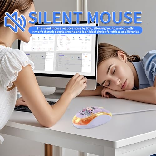 Souris USB Type-C silencieuse rose pour éliminer les bruits de clic sur MacBook - 5