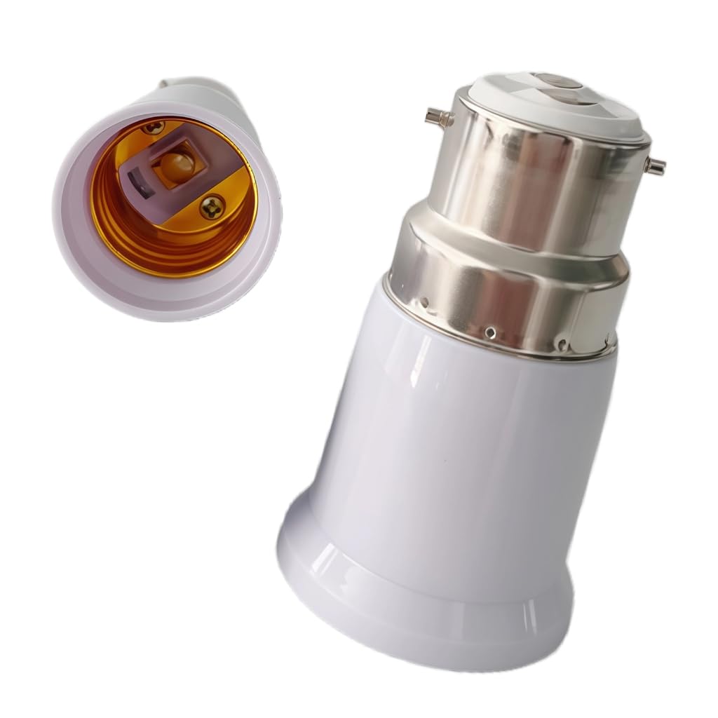 Elnwnnkc B22 to E27 Light Bulb Socket Adapter Screw Socket Lamp Head for Home Commercial