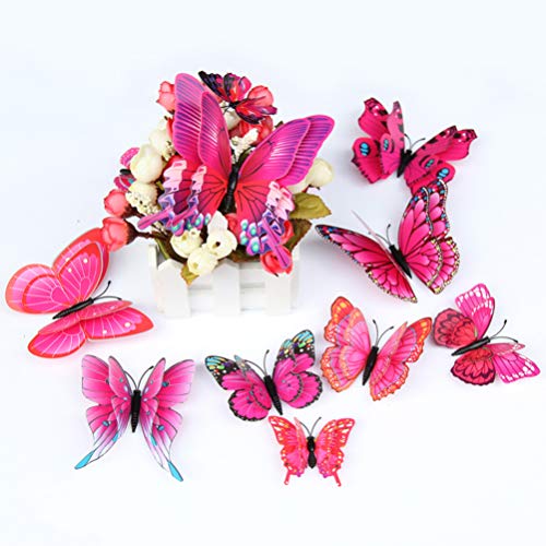 DOITOOL Adesivos de parede Borboleta 3D 24 peças Adesivos de parede Borboletas Removíveis Mural Deco