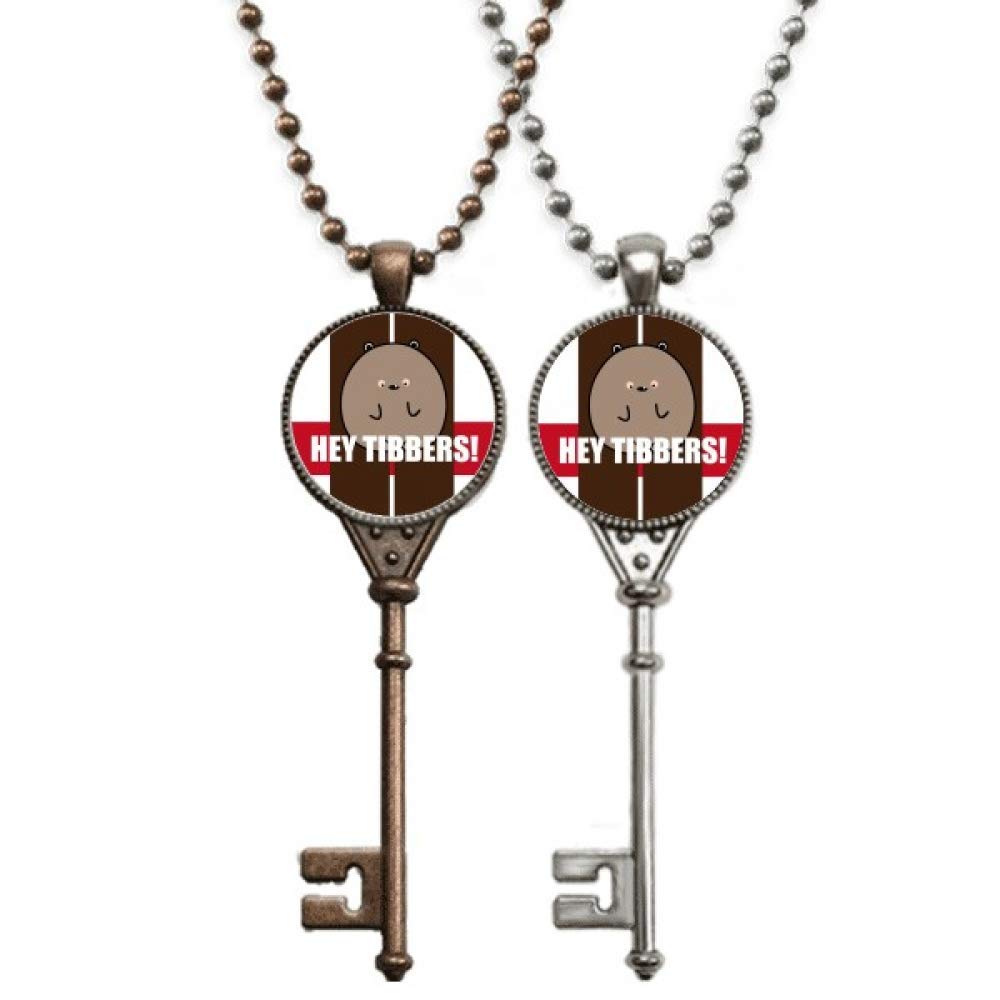 Hey Tibbers Art Deco Gift Fashion Key Necklace Pendant Jewelry Couple Decoration