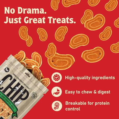Image of Chip Chops Chicken & Codfish Rolls Dog Treats, High Protein Healthy Snacks, Easily Digestible Training & Reward Treats, Suitable for All Dog Breeds 250g - Pack of 3
