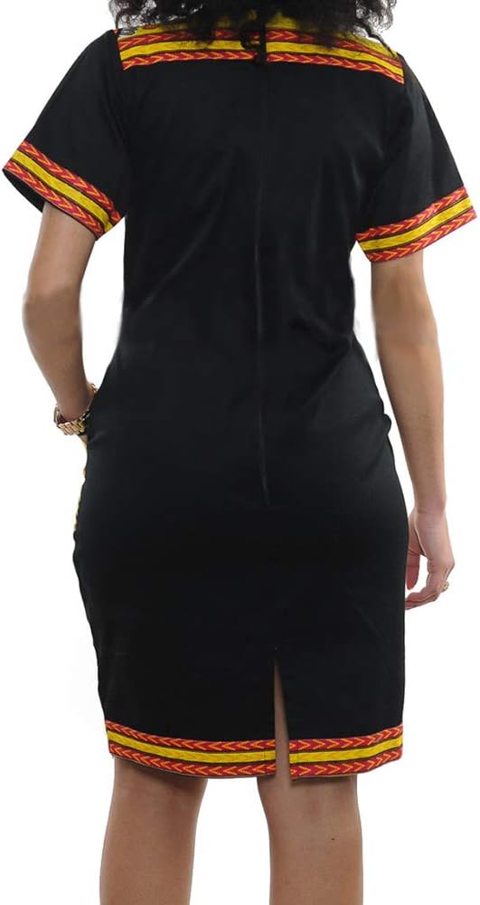 Womens African Attir Bohemian Dashiki Traditional Tribal Vintage Ethnic Midi Dresses - Image 2