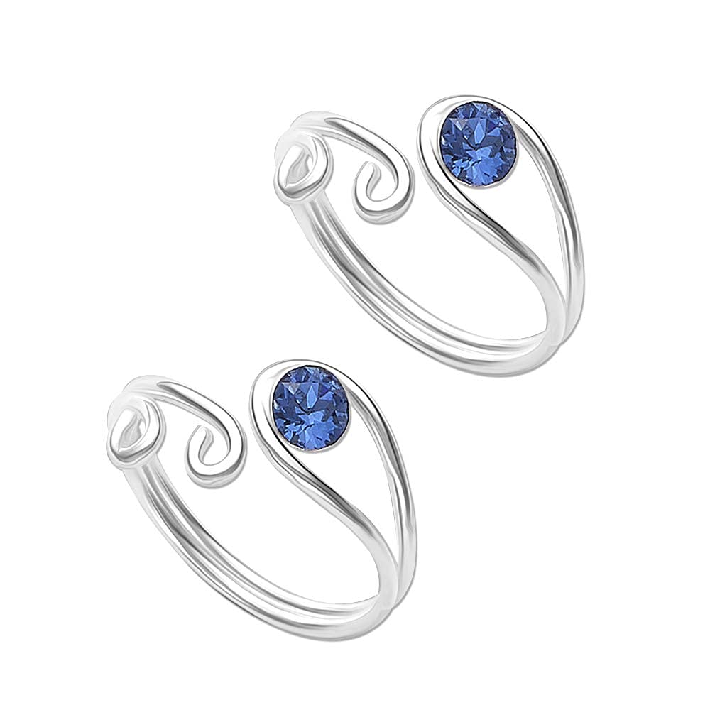 Silver Style Womens 925 Sterling Silver BIS Hallmarked Jewellery Filigree Blue Stone Toe Ring (B09C8LJ9WL) Amazon Price History, Amazon Price Tracker