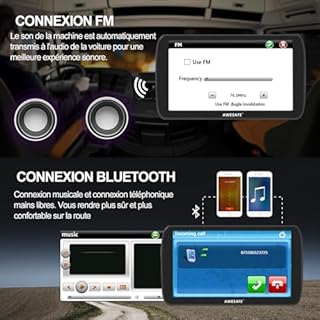 GPS Voiture 9 Pouces avec Bluetooth 2025 – Navigation Europe, Mises à Jour Gratuites, Alerte de Vitesse, Guidage Vocal, Compatible Camion & Camping-Car