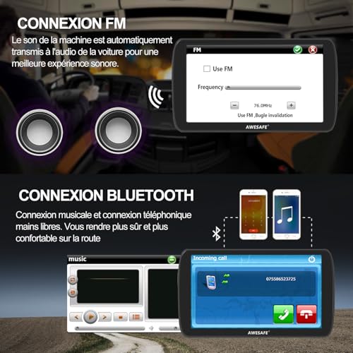 GPS Voiture 9 Pouces avec Bluetooth 2025 – Navigation Europe, Mises à Jour Gratuites, Alerte de Vitesse, Guidage Vocal, Compatible Camion & Camping-Car – vue 4