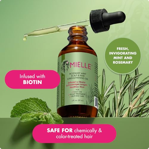 Mielle Organics Mielle Rosemary Mint Kopfhaut- und Haarstärkungsöl für gesundes Haarwachstum, 2 oz 59 ml