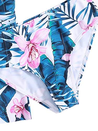 Soly Hux Girl's Floral Print Bikini Bathing Suit With Beach Skirt 3 Piece Swimsuits Multi Floral 160 #TOP3