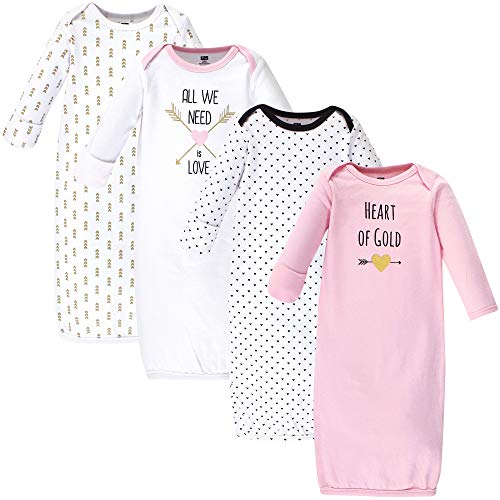 Hudson Baby Unisex Cotton Gowns, Heart, 0-6 Months