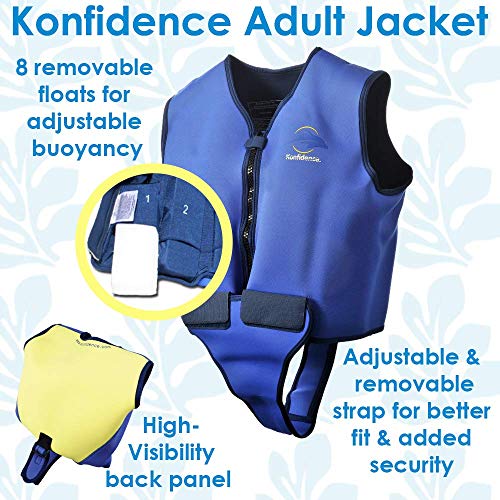Konfidence Adult Swim Jacket - Blue/Yellow (38-42" Chest) #TOP3