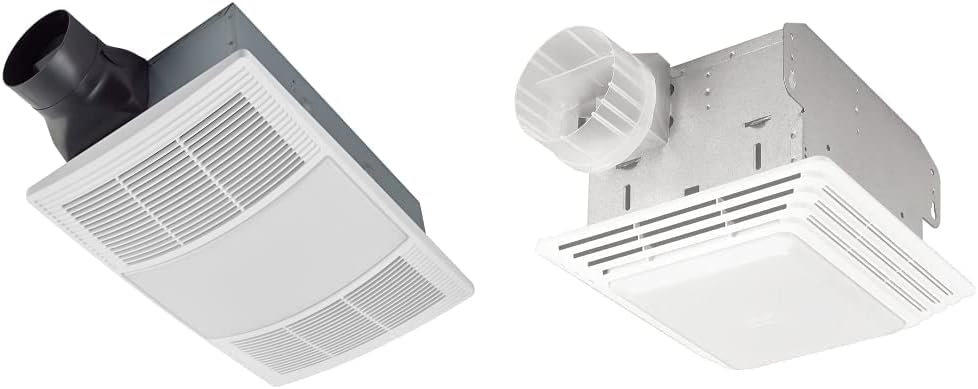 Broan-NuTone BHFLED110 PowerHeat Bathroom Exhaust Fan, Heater, and LED Light Combination, 110 CFM 678 Ventilation Fan and Light Combo for Bathroom and Home, 100 Watts, 50 CFM