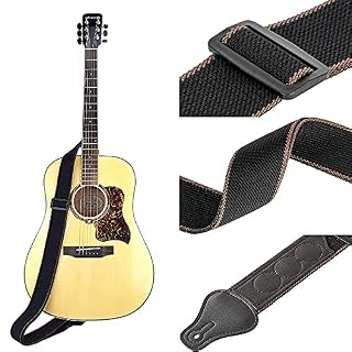 BetterJonny Sangle de guitare réglable en coton – Sangle de guitare – Avec extrémités en cuir – Pour guitare électrique… - Les Beatles, Paul McCartney, John Lennon, RIngo Starr, George Harrison BetterJonny Sangle de guitare réglable en coton - Sangle de guitare - Avec extrémités en cuir - Pour guitare électrique… – Image 4