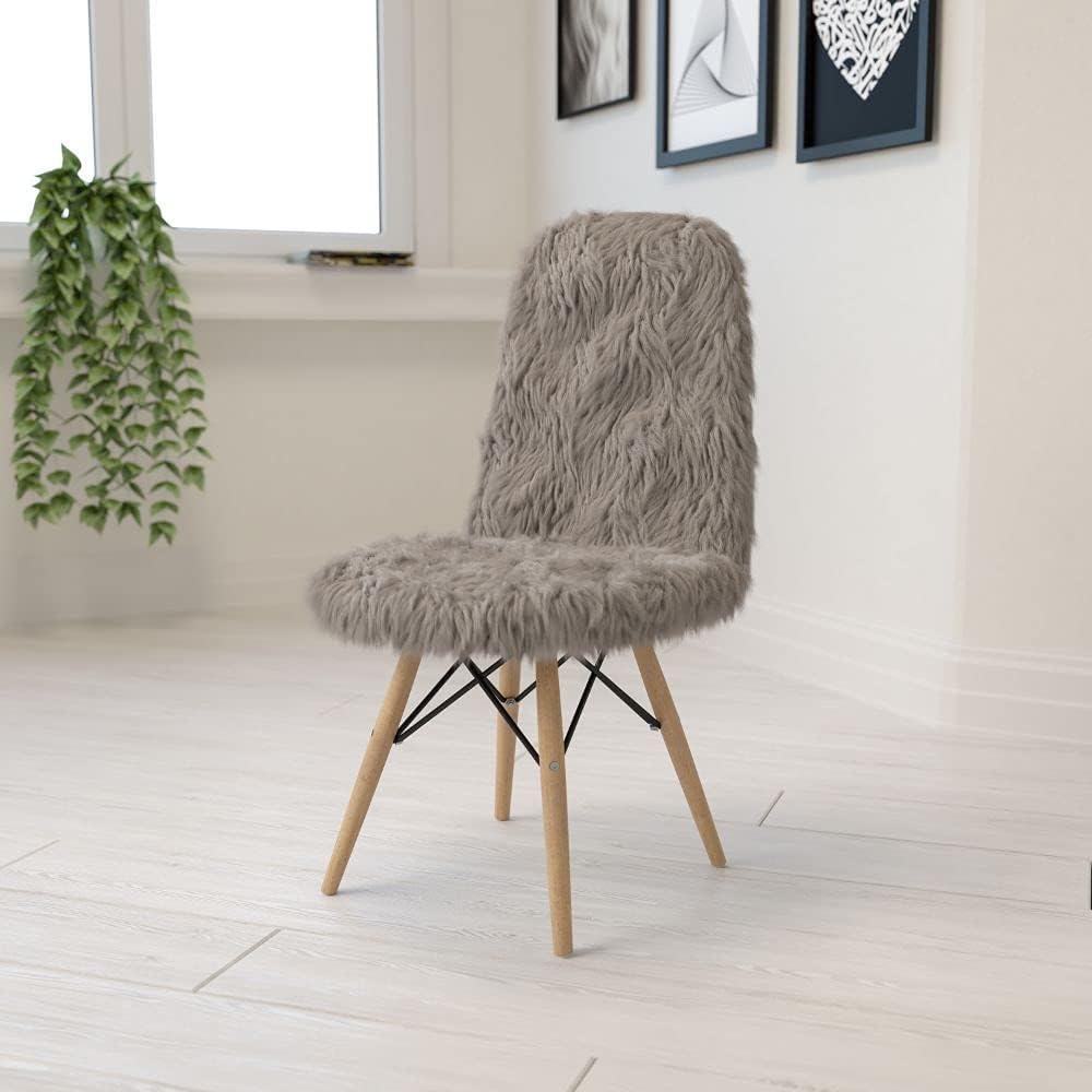 Charcoal Grey Shaggy Dog Accent Chair by Flash Kenya Ubuy