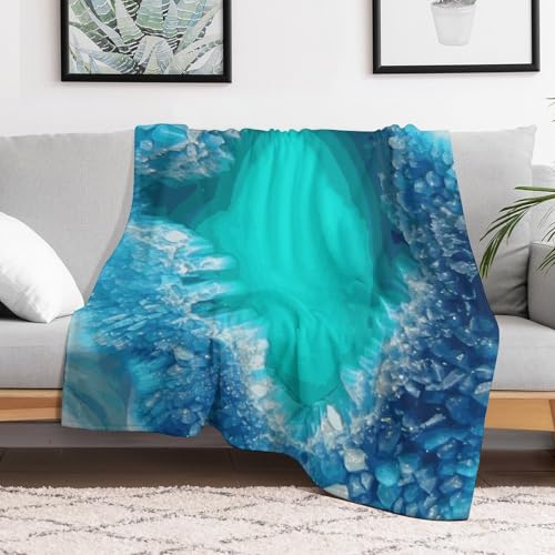 Couverture douillette contre le froid - Jeté de lit bleu turquoise