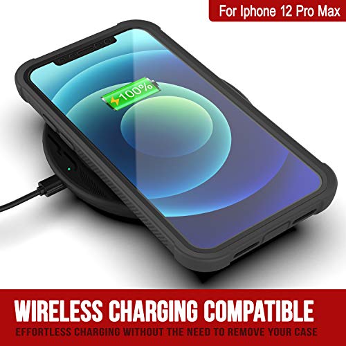 Punkcase Iphone 12 Pro Max Case [Spartan Series] Clear Rugged Heavy Duty Cover W/Built In Screen Protector | Ultra Slim 360 Full Body Protection For Iphone 12 Pro Max (2020) (6.7") [Black] #TOP1