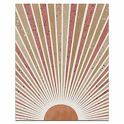 Fwk Modern Abstract Mid Century Bohemian Mountains Sun Boho Moon Posters Art Painting Set Of 6 (8X10Inches ) Living Room Bedroom Hallway Kitchen Housewarming Gift Home Decor Unframed 8 X 10 Inch #TOP7