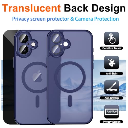 Image of for iPhone 17 Case with Privacy Screen Protector, Blue