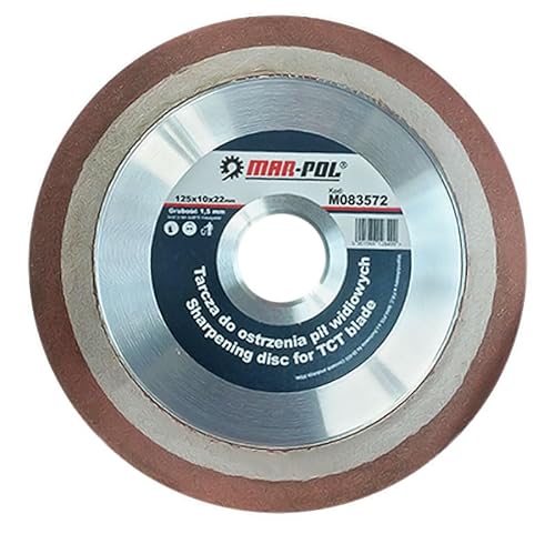 Disco de diamante para afilar sierras circulares | Diámetro exterior Ø125 mm | Diámetro interior Ø22,2 mm | Grosor del disco 1,5 mm