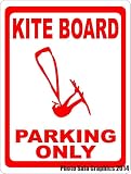 Retro-Schild, 20,3 x 30,5 cm, Kiteboard Parking Only-Schild, Geschenk, Drachenborder, Kitesurf-Brett, Metall-Blechschild