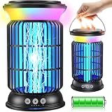 4-in-1 Solar Bug Zapper Outdoor, Rechargeable 6000mAh...