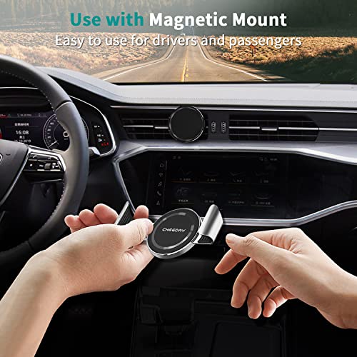 Luanke Metal Phone Clamp Magnetic Mount [Clip And Remove At Anytime] All Magnet Car Holder Cell Phone Magnetic Plate Compatible Iphone 13 Pro Max, Samsung, And More (Silver) #TOP5