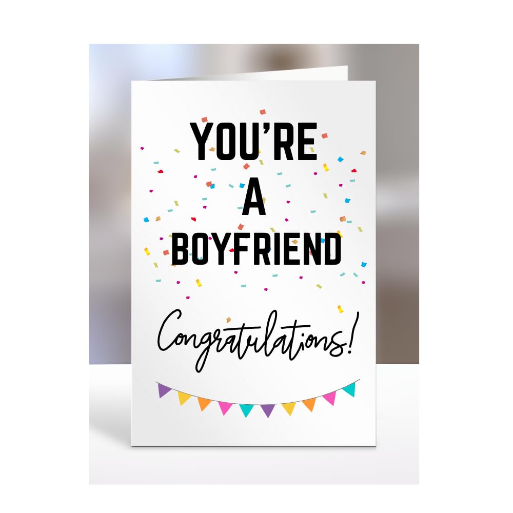 You're a Boyfriend card, gifts for men, women, him, her, female, male, presents for Christmas, new, congratulations, baby, you are, A5-173_36 — image 1
