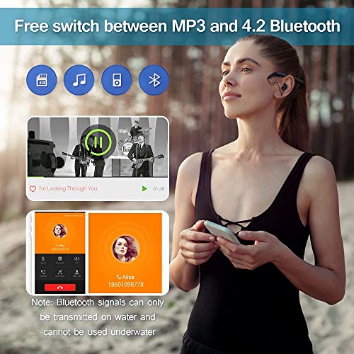 Waterproof Mp3 Player For Swimming Bluetooth, Tayogo Ipx8 8Gb Underwater Headphones With Shuffle Feature, For Water Sports, Running, Diving-Black #TOP3