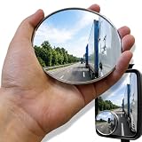 2 PCS 3.75 Inch Convex Blind Spot Mirror for Truck - Adhesive Wide Angle Rear View Spot Mirror, Heavy Duty Universal Side Mirror Accessories for Truck Car SUV(95mm)