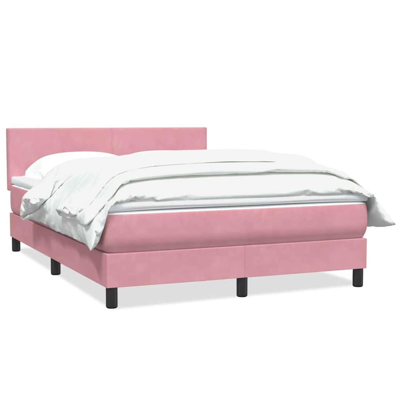 ATOMSTACK MAKER Letto a molle, rosa, 140 x 210 cm, con materasso a molle insacchettate, testiera regolabile in altezza e topper rimovibile, tessuto in velluto, per camera da letto/camera degli ospiti