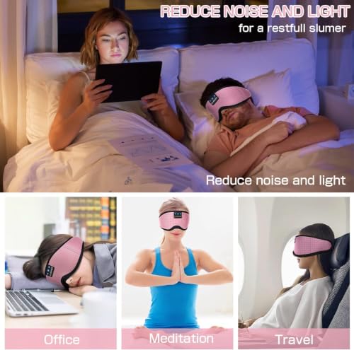 Image of LC-dolida Sleep Mask with Bluetooth Headphones, Sleep Headphones Bluetooth Sleep Mask 3D Sleeping Headphones for Side Sleepers Best Gift and Travel Essential