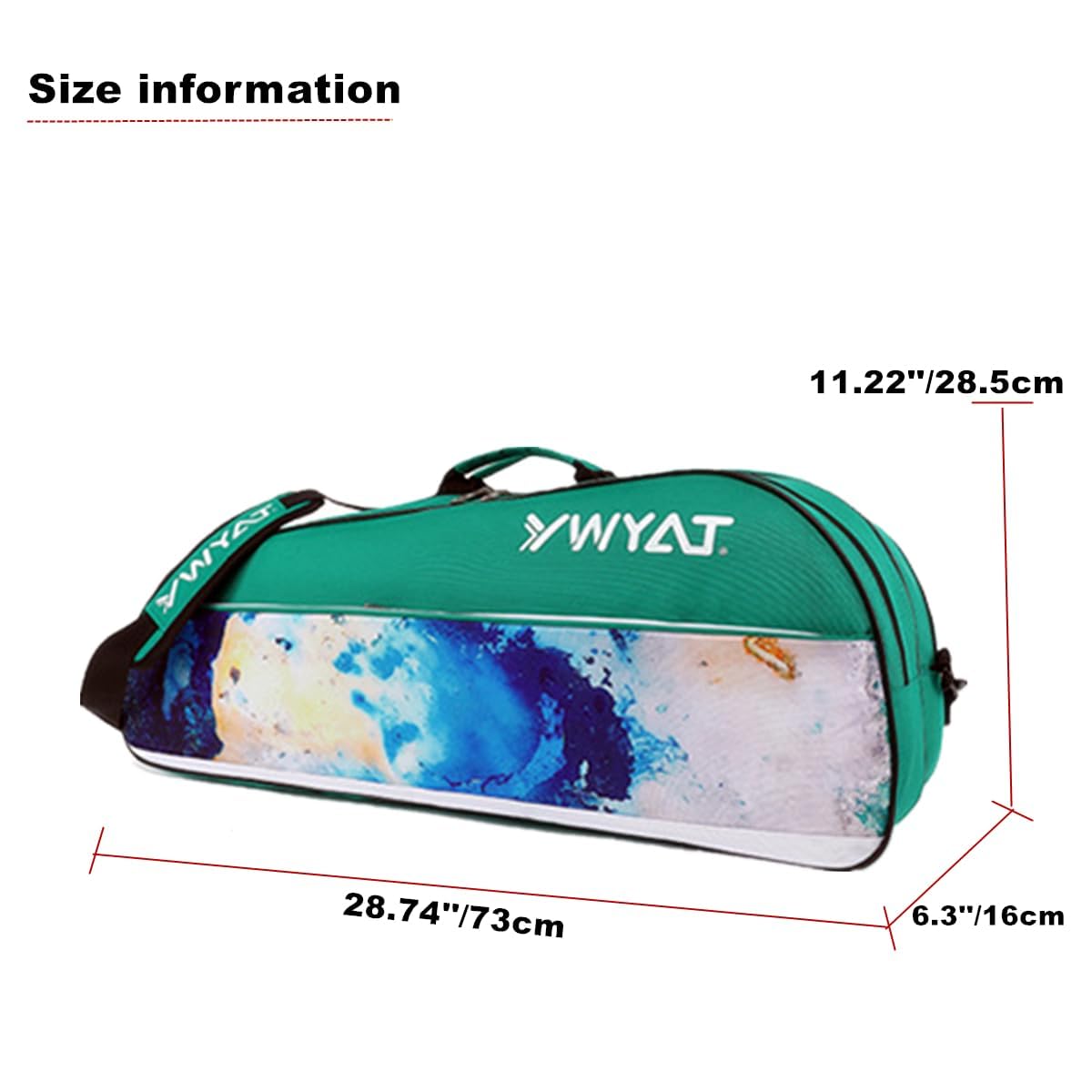Sac de Badminton Tennis,Sac pour Raquette de Tennis,Sac de Badminton pour 3 Raquettes de Badminton,Toile,Imperméable à l'eau,Bandoulière Réglable et Détachable