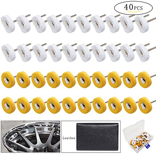 Yasumai Muslin Polishing Buffing Wheel Buffs Set Fits Rotary Tools 3mm Shank 40