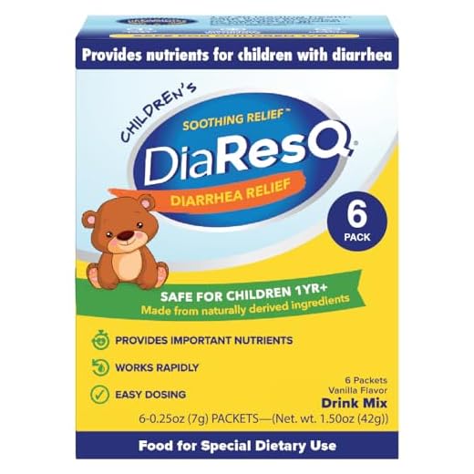 DiaResQ Children's Soothing Diarrhea Relief & Immunity Support Drink Mix for Children (1+ Years), Restore Normal Function, Antibiotic & Drug-Free, Gluten Free, Pack of 6, Vanilla Flavor