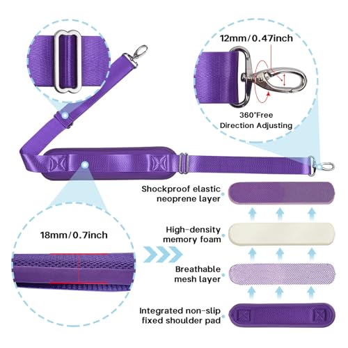 Image of Shoulder Strap for Bag Universal Replacement 58 inch /67 inch Fixed Padded Adjustable Buckle Heavy Duty Shoulder Strap