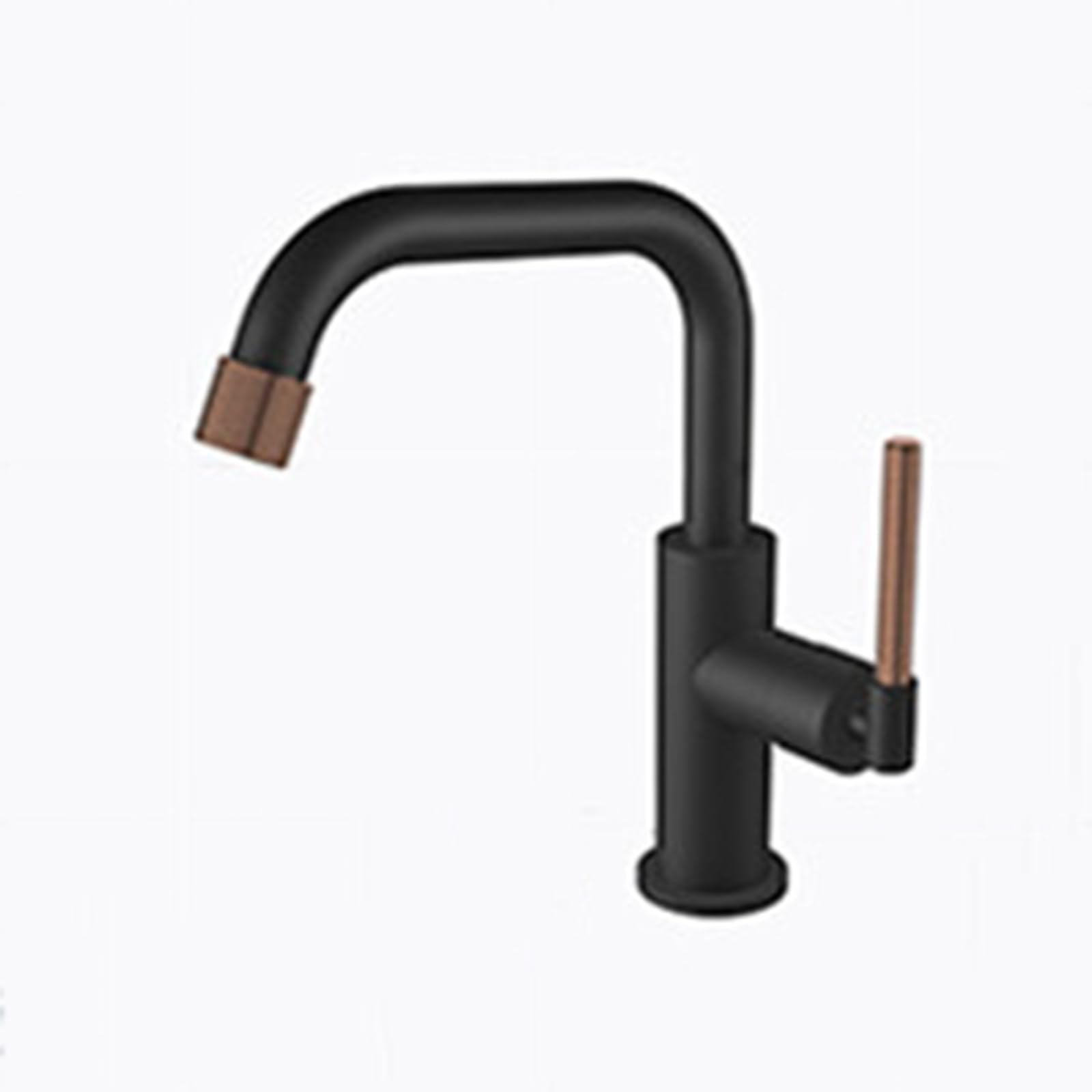 Accessoire de salle de bain élégant mitigeur noir et or rose pour lavabo moderne