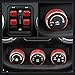 LECART 7 PCS Metal Window Button Switch Cover & AC Switch Knob Cover Fit for Jeep Wrangler JK 2013-2018 Car Interior Accessories Stylish Auto Decorations Direct Replace Decal Sticker Trims Red
