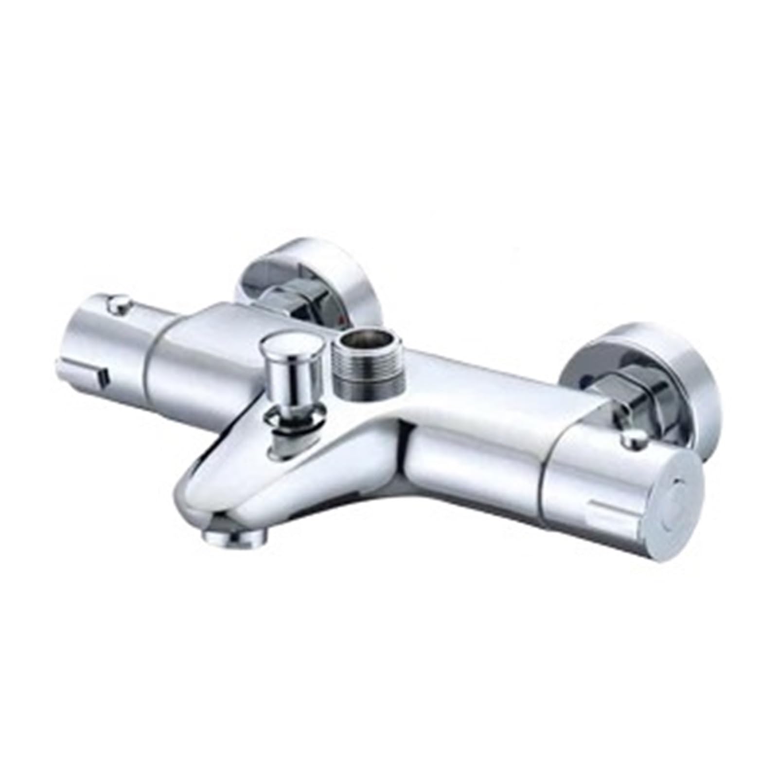 Grifo termostático de dos manijas de pared con acabado cromado elegante YT-5318
