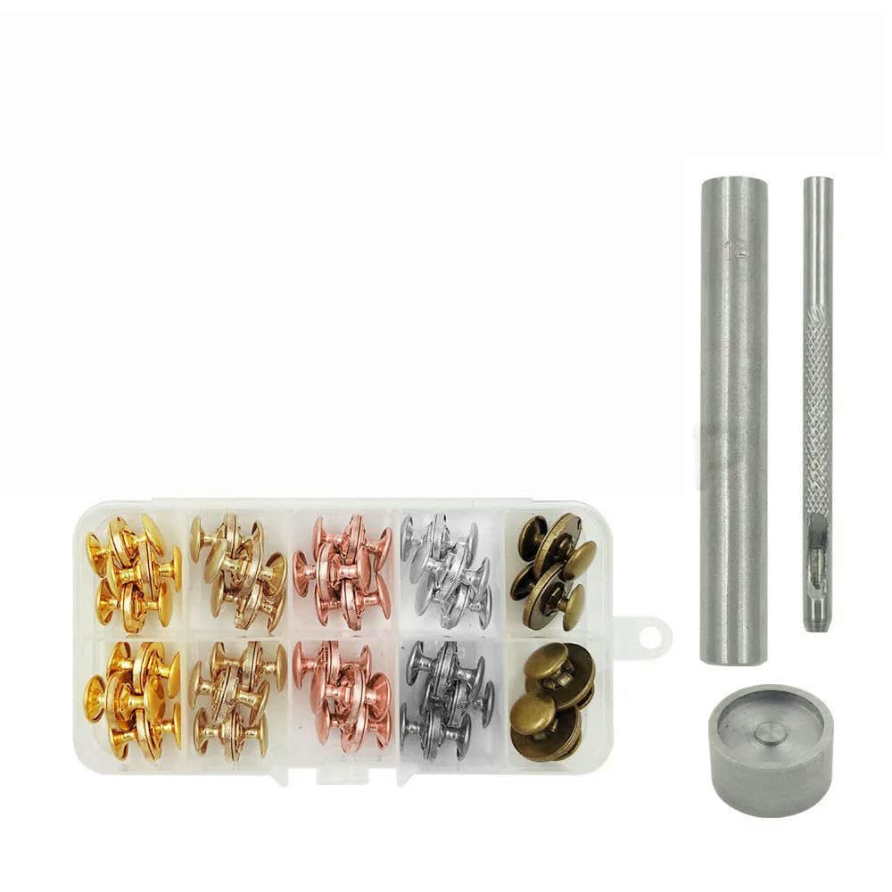 20 juegos/lote de 14.0 mm-18 mm bolsas magnéticas con botones magnéticos con hebilla y caja de herramientas para coser monedero, bolso de mano, cierres de manualidades, 24 piezas mezcladas en 6