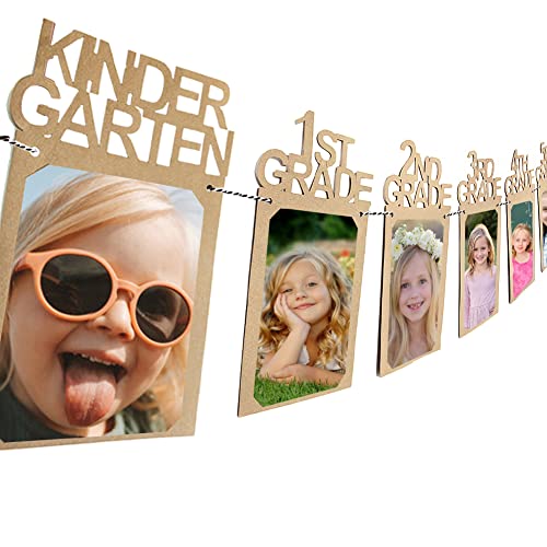 Image of Graduation Party Decorations 2026 2027 Graduation Photo Banner for Class of 2026 2027 K-12 Photo Display for High School 5th 8th Grade Party Supplies Kraft SG063GY