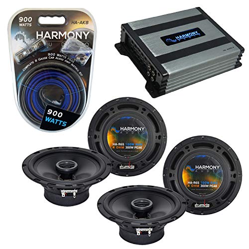 Harmony Audio Compatible with Daewoo Nubira 1999-2002 Factory Speaker Replacement Bundle (2) R65 & HA-A400.4 Amp