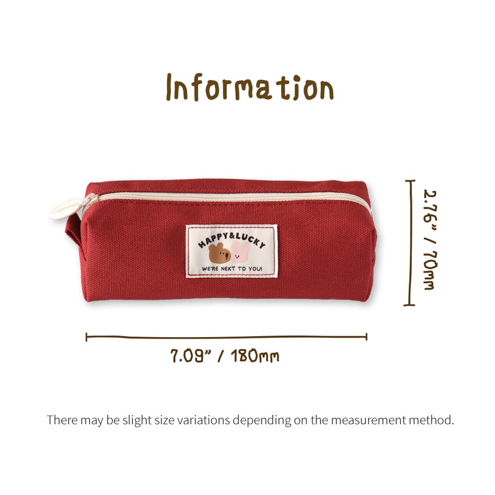 Monolike Happy and Lucky - Estuche para lápices, diseño de bloque, color rojo
