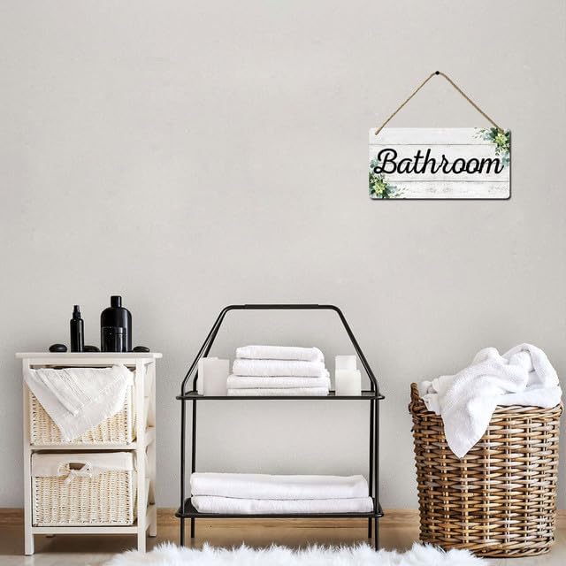 Farmhouse Wooden Bathroom Sign - Rustic Toilet Decor