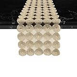 Elegant Comfort Embroidery Misho Runner-Dresser Scarf for Home Room Crochet Tabletop, Kitchen Dining Table Decoration for Indoor and Outdoor, 16 X 54 Inch, Gold