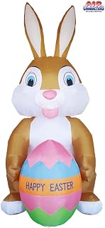 12' Air Blown Inflatable Brown Easter Bunny w/Easter Egg Yard Decoration