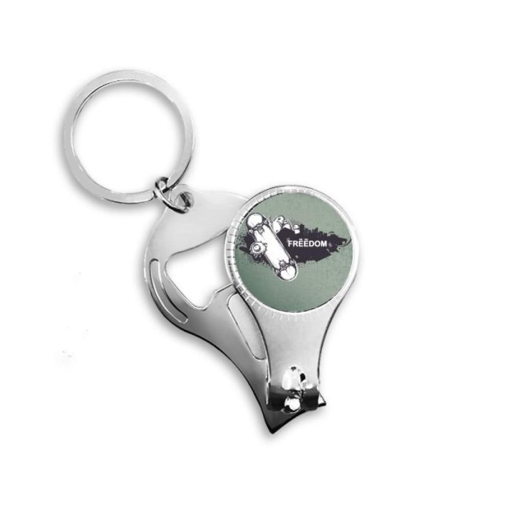 Skateboard motif monstre anneau ongles porte-clés, idée cadeau hip-hop