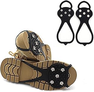 Syfinee Silicone Crampons Ice Grips Cleat Shoes Covers Outdoor Snow Climbing - Universal Non-Slip Gripper Spikes Anti-Slip Over Shoe Durable Cleats with Good Elasticity Easy to Pull On or Take Off