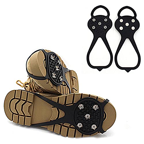 Syfinee Silicone Crampons Ice Grips Cleat Shoes Covers Outdoor Snow Climbing - Universal Non-Slip Gripper Spikes Anti-Slip Over Shoe Durable Cleats with Good Elasticity Easy to Pull On or Take Off