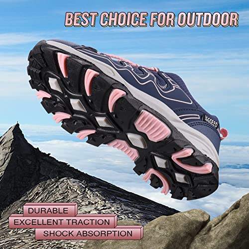 UOVO Girls Boys Hiking Shoes Boys Girls Waterproof Sneakers Kids Running Tennis Outdoor Shoes Non-Slip Lightweight2