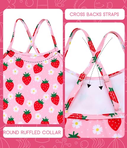 Toddler Girls Swimsuit Two Sets Matching Bikini Set Bathing Suits Tikini 2-6T Adjustable Strap Summer Beach3