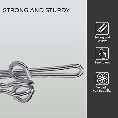 Miniatura 3 de H&S Ganchos de cortina resistentes, 100 piezas, juego de ganchos de metal resistente para cortinas de habitación, puerta y ducha
